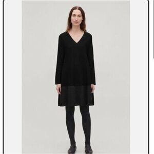 COS Metallic Hem Sweater Dress